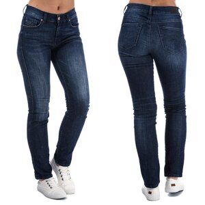 Diesel Sandy Slim Straight Jeans Mid Rise Stretch Denim Dark Blue Italy NEW
